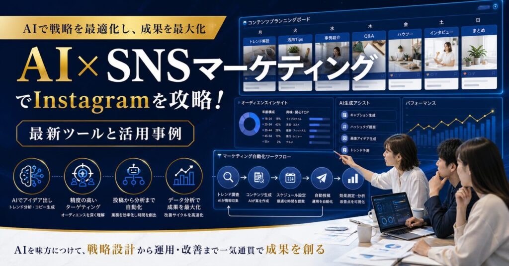 AIとSNSマーケティングの活用事例を整理したアイキャッチ
