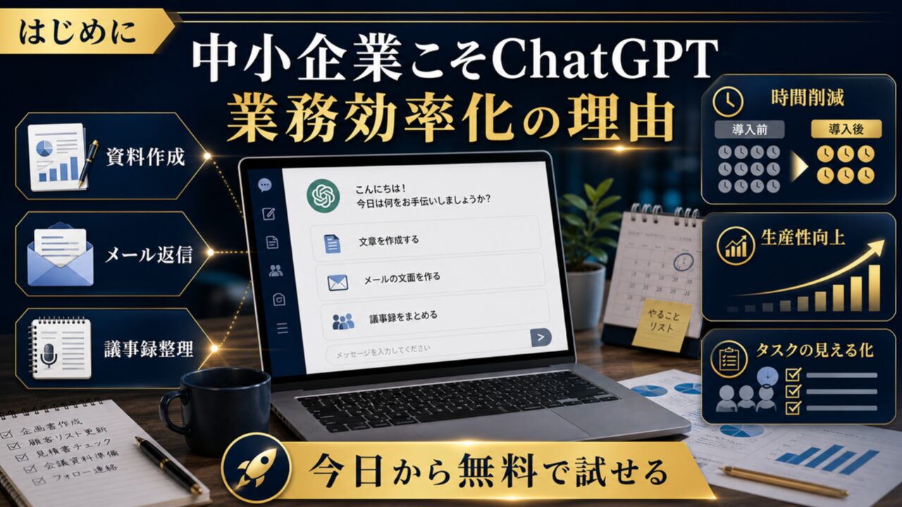 はじめに：中小企業こそChatGPTで業務効率化すべき理由の図解