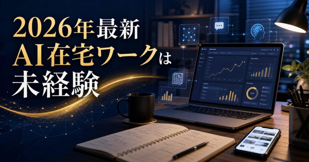【2026年最新】AI在宅ワークは未経験でも可能！月10万円稼ぐ仕事7選と始め方のアイキャッチ
