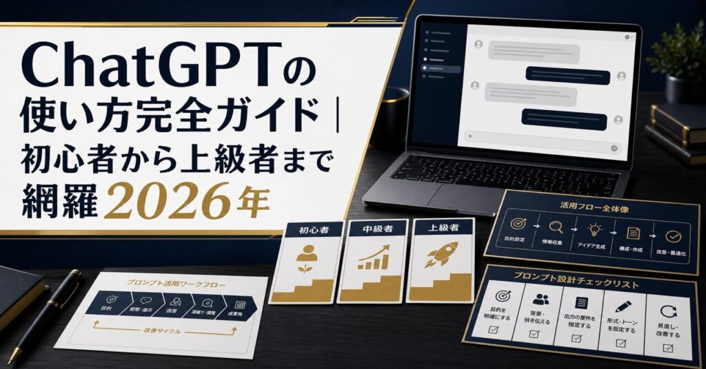 ChatGPTの使い方完全ガイド｜初心者から上級者まで網羅【2026年最新】