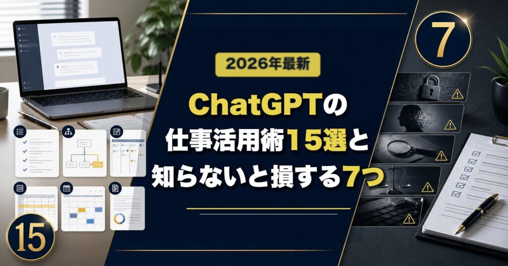 【2026年最新】ChatGPTの仕事活用術15選と知らないと損する7つの注意点