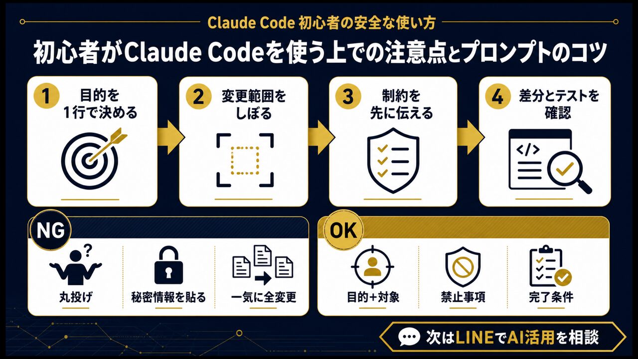Claude Codeの使い方を初心者向けに解説！SNS運用への活用法もの要点を整理した図解