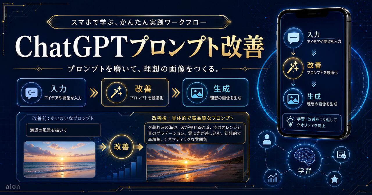【2026年最新】ChatGPTの画像生成やり方5ステップ！スマホでの使い方やプロンプトのコツも解説のアイキャッチ