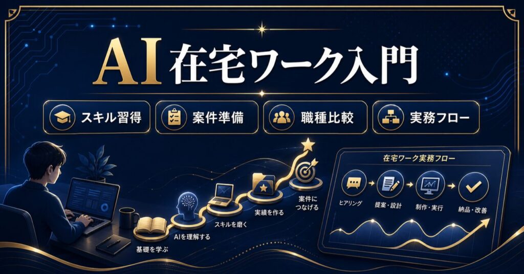 AI在宅ワークは未経験でも稼げる？始め方と職種10選【2026年最新】のアイキャッチ