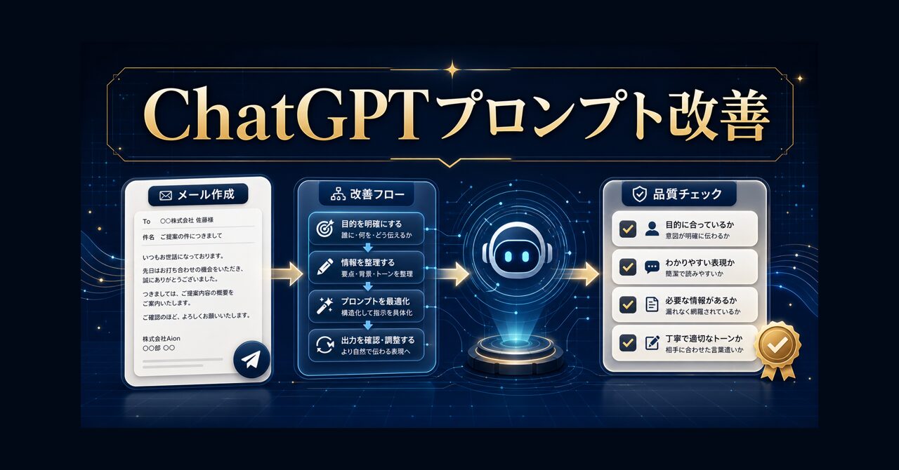 ChatGPTでメール効率化｜1通30秒で作る実践プロンプト術【2026年最新】のアイキャッチ