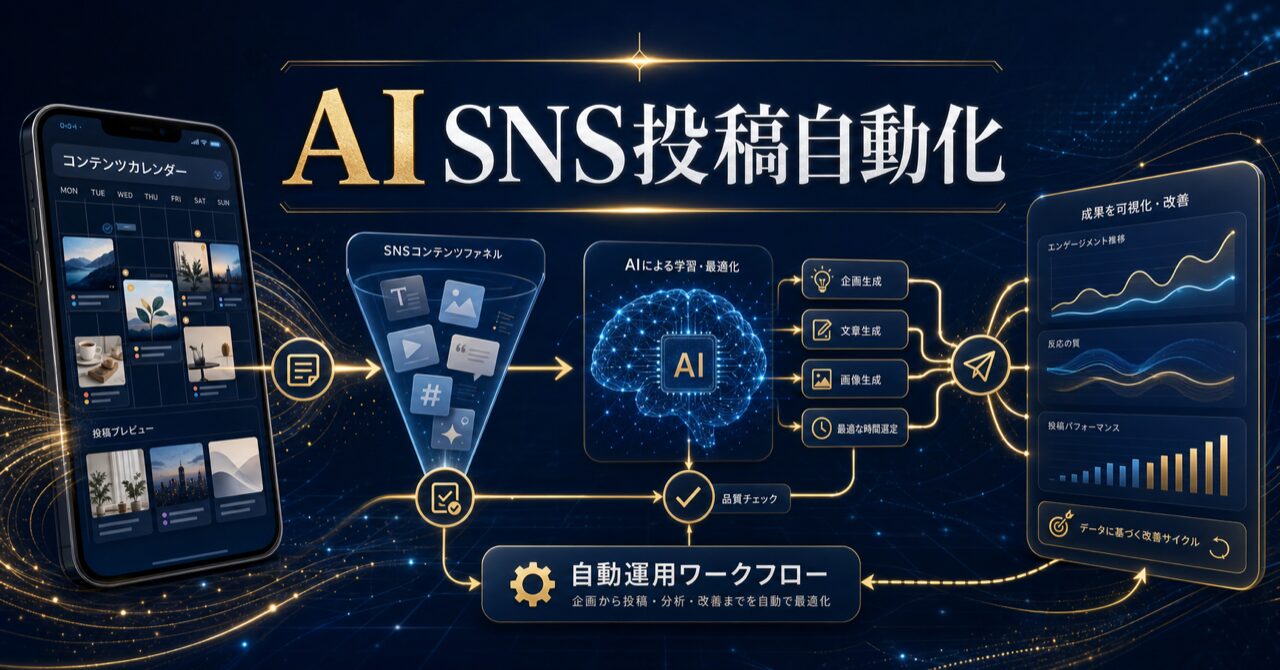 AI SNS投稿自動化で効率爆上げ!初心者向けツールと実践活用術のアイキャッチ
