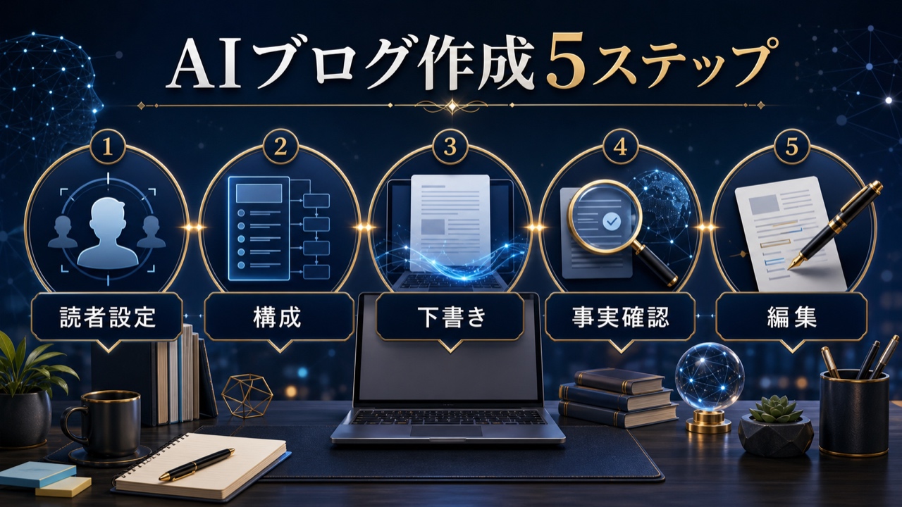 【初心者でも簡単】ChatGPTを活用したブログ記事作成5ステップの図解