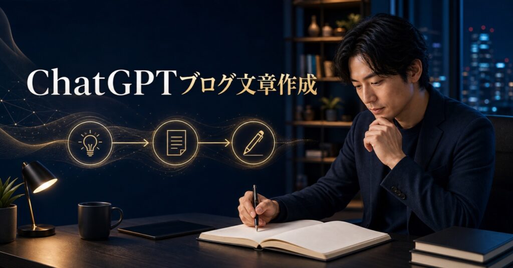 ChatGPTで高品質なブログ記事の文章作成【2026年最新】プロンプト・活用法・注意点を完全網羅のアイキャッチ
