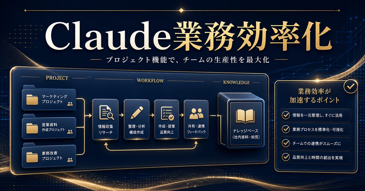 Claudeのプロジェクト機能の使い方を徹底解説！業務効率を最大化する新常識のアイキャッチ