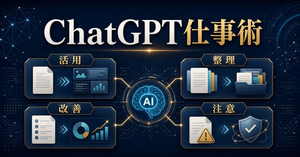 【2026年最新】ChatGPTの仕事活用術15選と知らないと損する7つの注意点のアイキャッチ