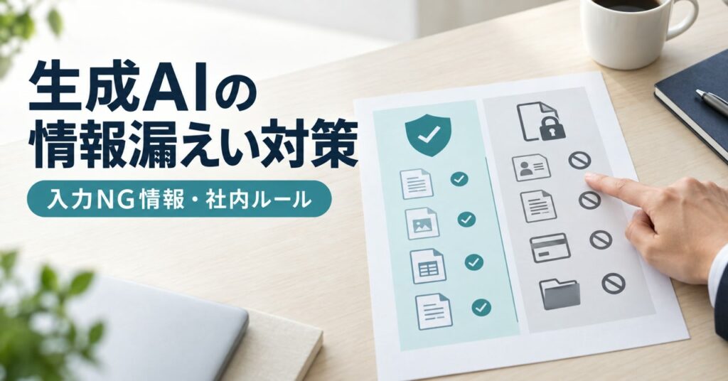 生成AIの情報漏えい対策｜入力NG情報とオプトアウト設定・社内ルール