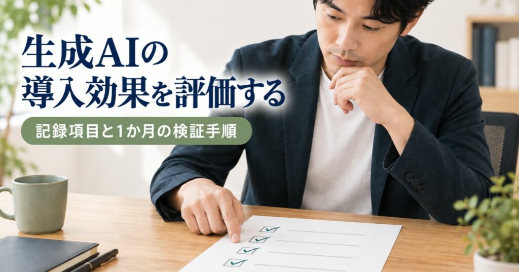 生成AIの導入効果を社内で評価する方法｜記録する項目と1か月の検証手順