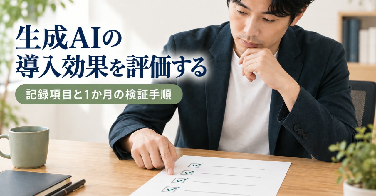 生成AIの導入効果を社内で評価する方法｜記録する項目と1か月の検証手順